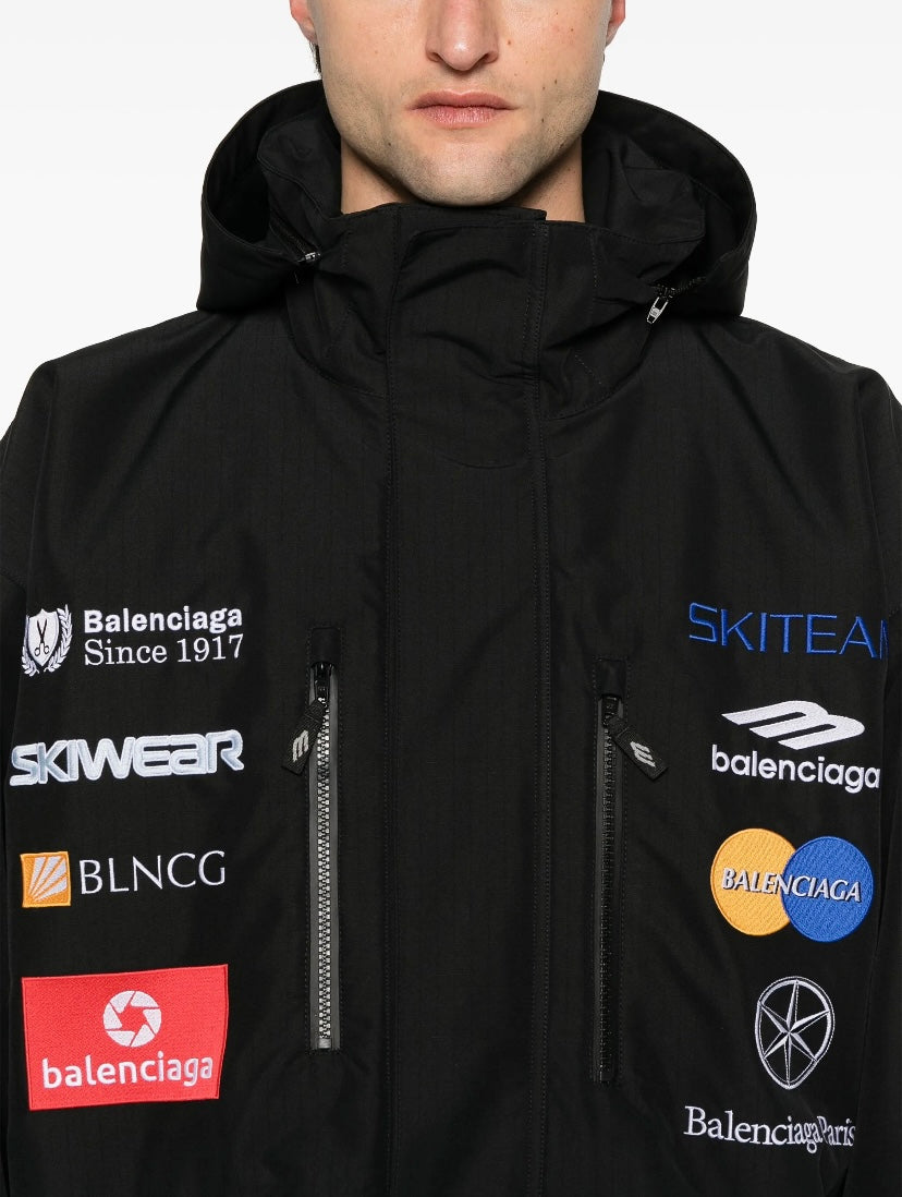 Balenciaga Logo Embroidered Ski Jacket